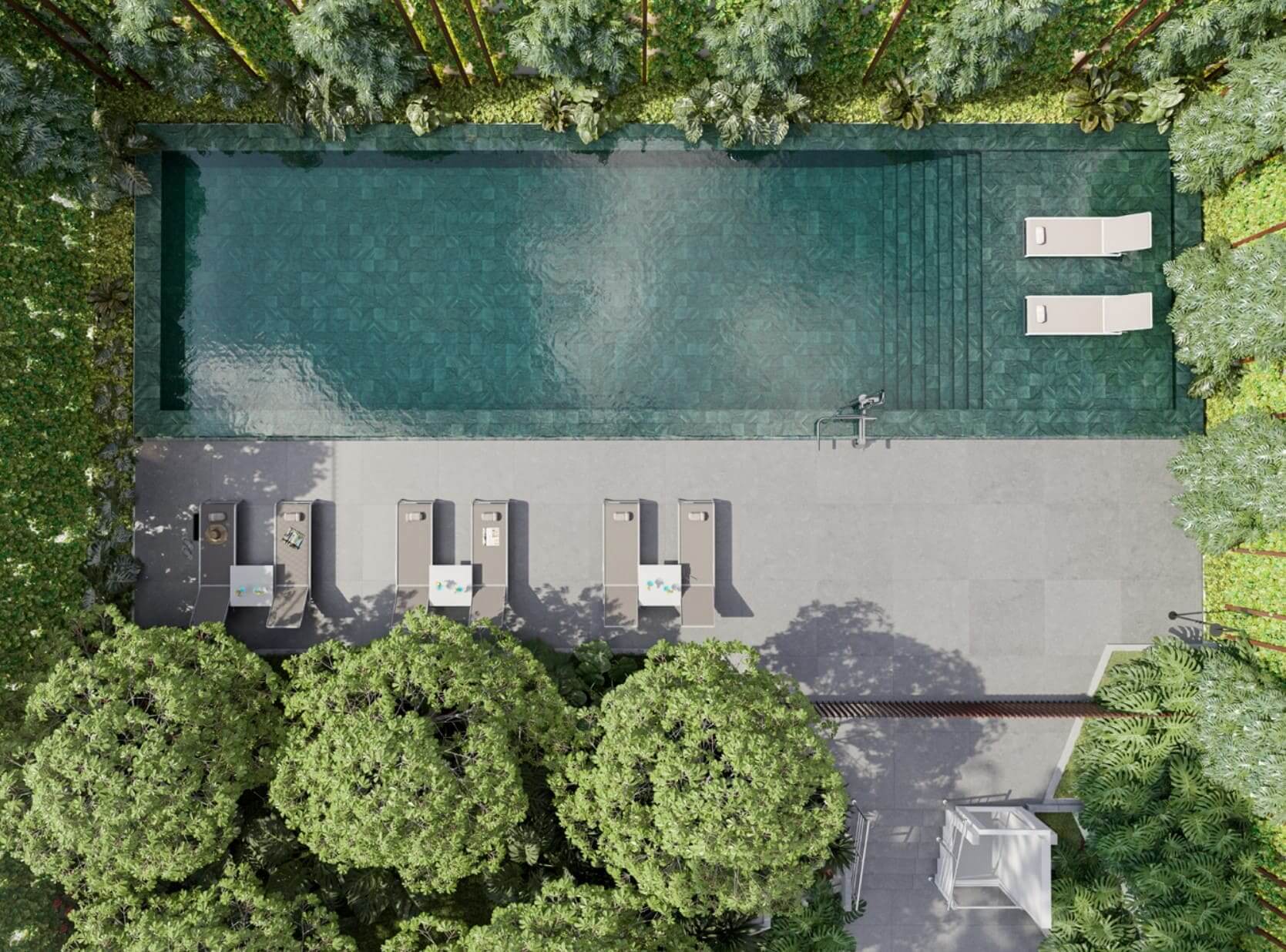 <p>Aerial View of the Landscaped Leisure Area</p>
